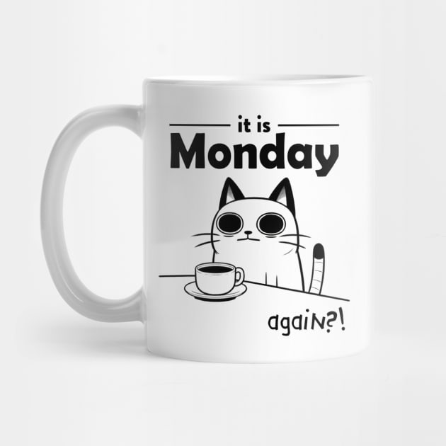 Hate Monday Cat T-Shirt by Neverc00l